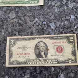 2 DOLLAR 1953 JEFFERSON RED SEAL!