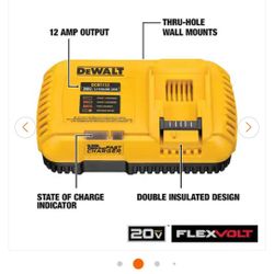 DEWALT 20V and FLEXVOLT 12 Amp Fan Cooled Fast Charger