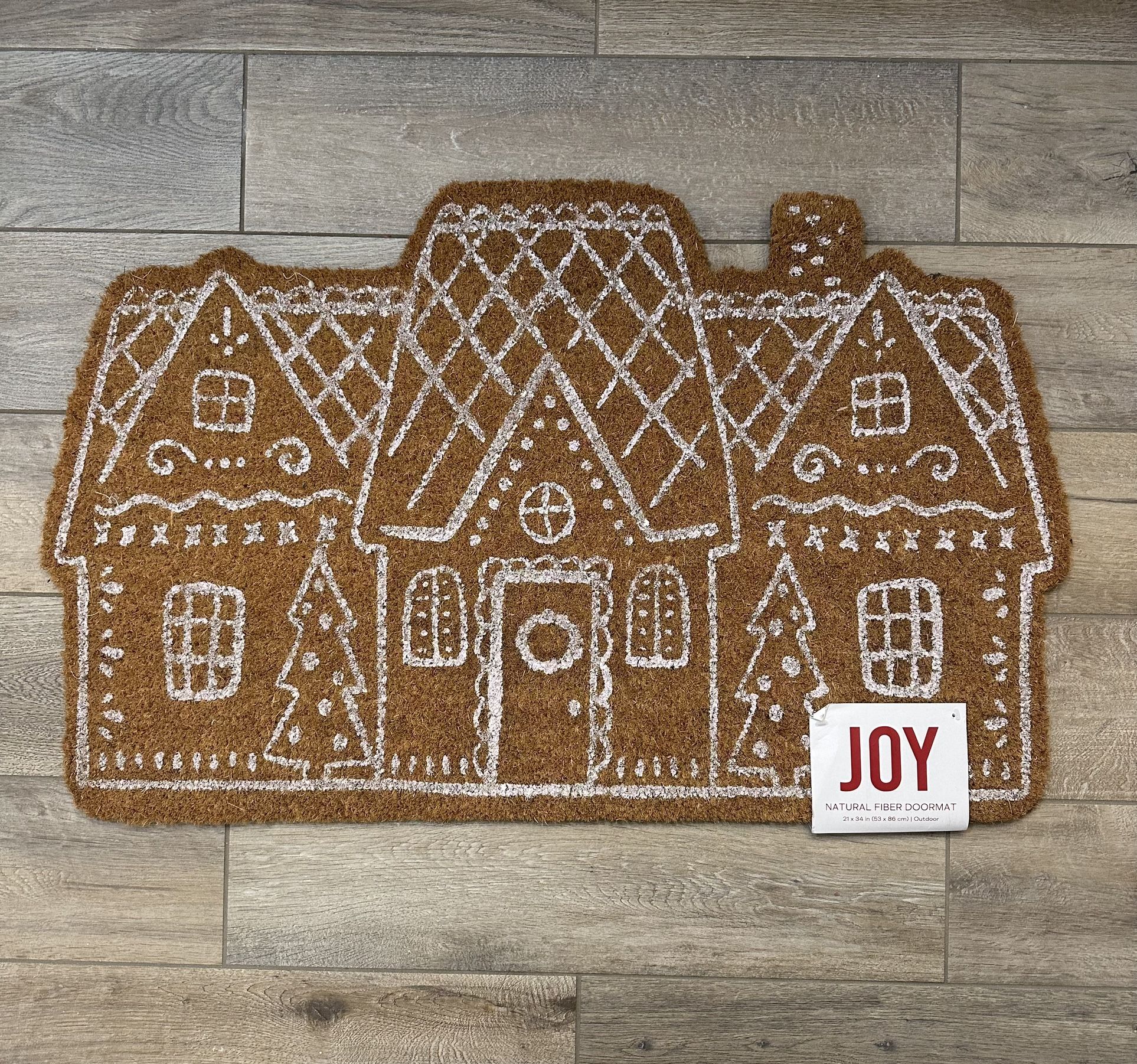 New Farmhouse Primitive Cottage Christmas Gingerbread Coir Outdoor Mat