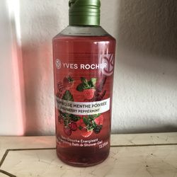 Yves Rocher Raspberry Peppermint Energizing Bath And Shower Gel 13.5 fl oz-New