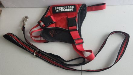 Moogrou Size Medium Service Dog Harness/Vest + Leash