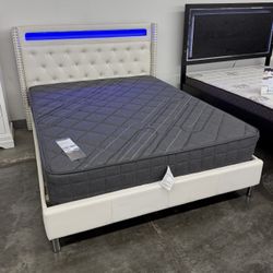 NEW QUEEN BED FRAME WITH MATREES 