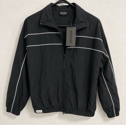 DAILYSZN Black Track Jacket with White Piping