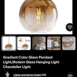 Gradient Color Glass Pendant Light, Modern Glass Hanging Light Chandelier Light