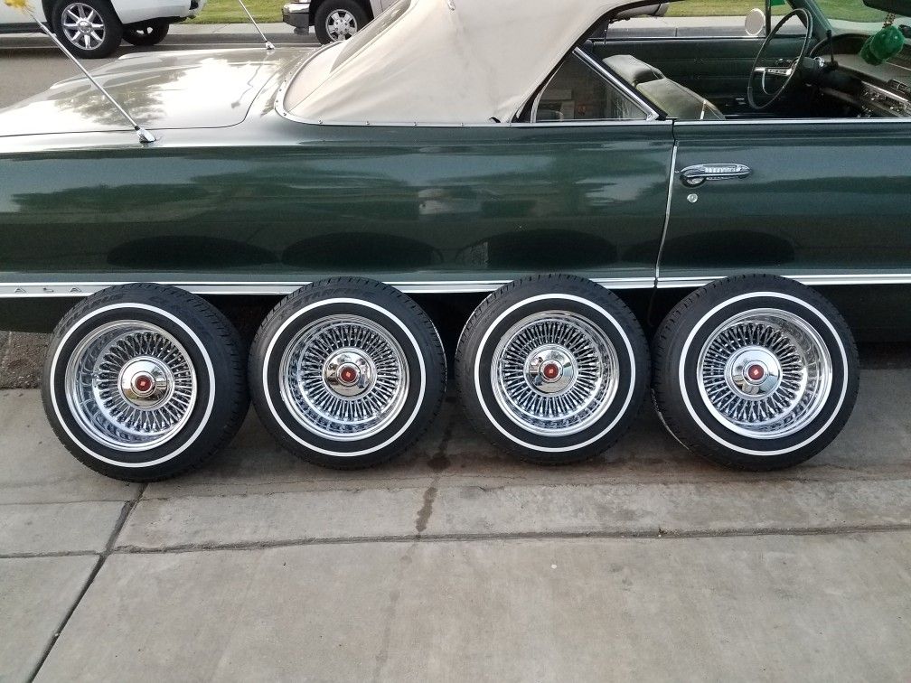 13x7 tru ray McLean Diamond 60 spoke wire rims 15 hole universal bolt pattern cash or trade 13 Daytons zenith 14 inch tru classics