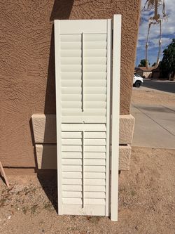 Norman White Wood Window Plantation Shutter - 23.25” x 83”
