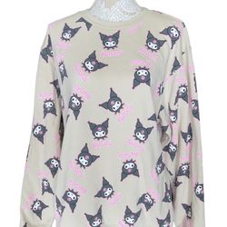 NEW kuromi beige long sleeve sweatshirt sanrio - Size Small & Large available