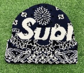Supreme Blue Bandana Beanie FW24