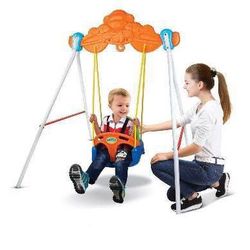 New 3 In 1 Baby Swing Set Toddler Infant Safety Hanging Playset with Seat Belt and Metal Stand