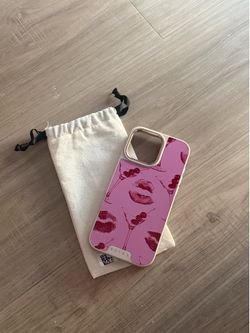 BURGA Elite iPhone 16 Pro Max Case – Pink Martini & Lip Print Design