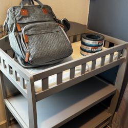 Grey Baby Changing Table Diaper Bag 