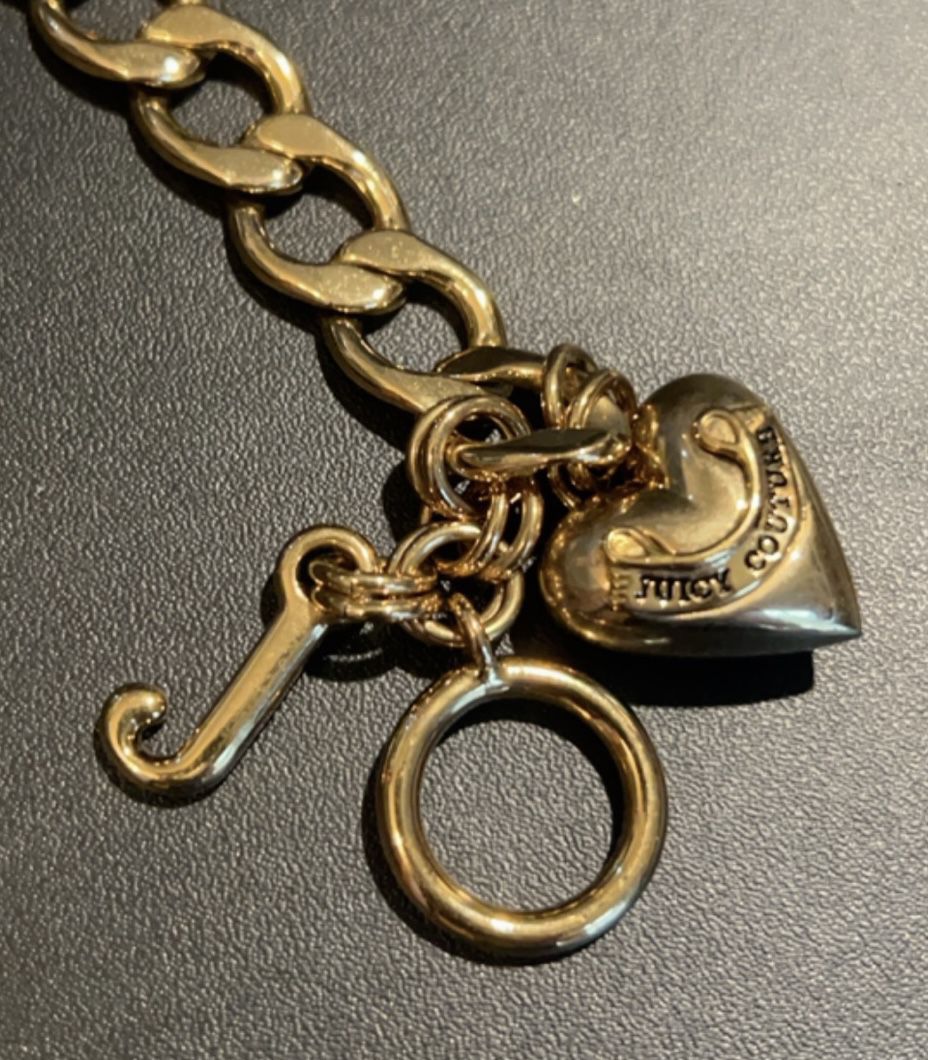 Gold Juicy Couture Heart Charm Bracelet 