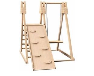 Assembled New 4-in-1 Indoor Play Gym Foldable Climbing Set w/Adjustable Swing & Secret Base Playgr