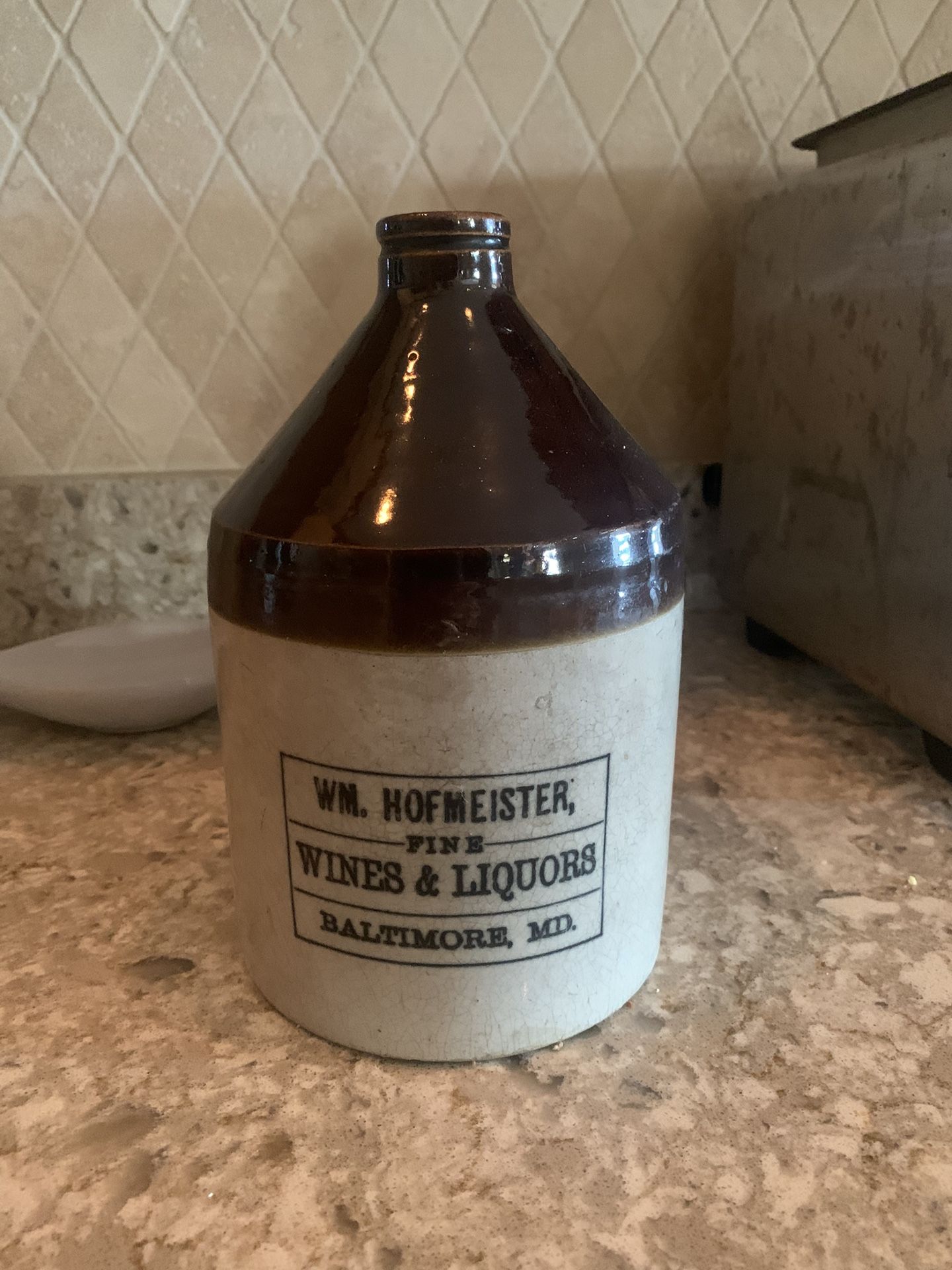Antique Baltimore Liquor Wine Crock Jug