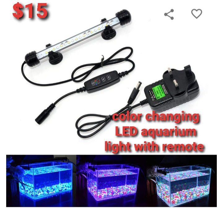 Color changing LED aquarium light with remote