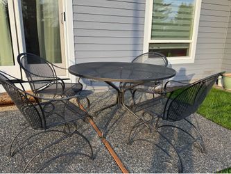 Five Piece Wrought Iron Patio Set