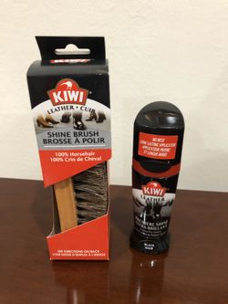 Brand new shoe polish and brush