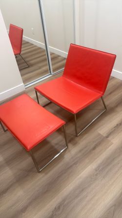Mid century modern style chair w ottoman