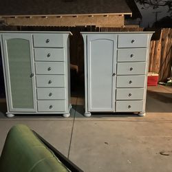 2 White Dressers 