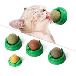 Catnip Wall Ball 4 Pcs for Cats, Cat Licking Balls
