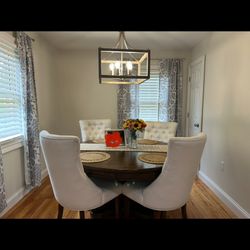 DINING ROOM TABLE AND 4 CHAIRS