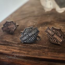 Harley Davidson Cufflinks With Pin.