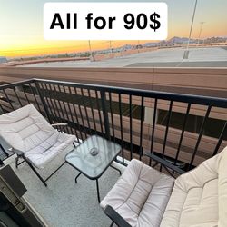 Balcony chairs and table
