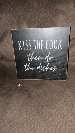 Kiss the Cook Decorative Wood Sign