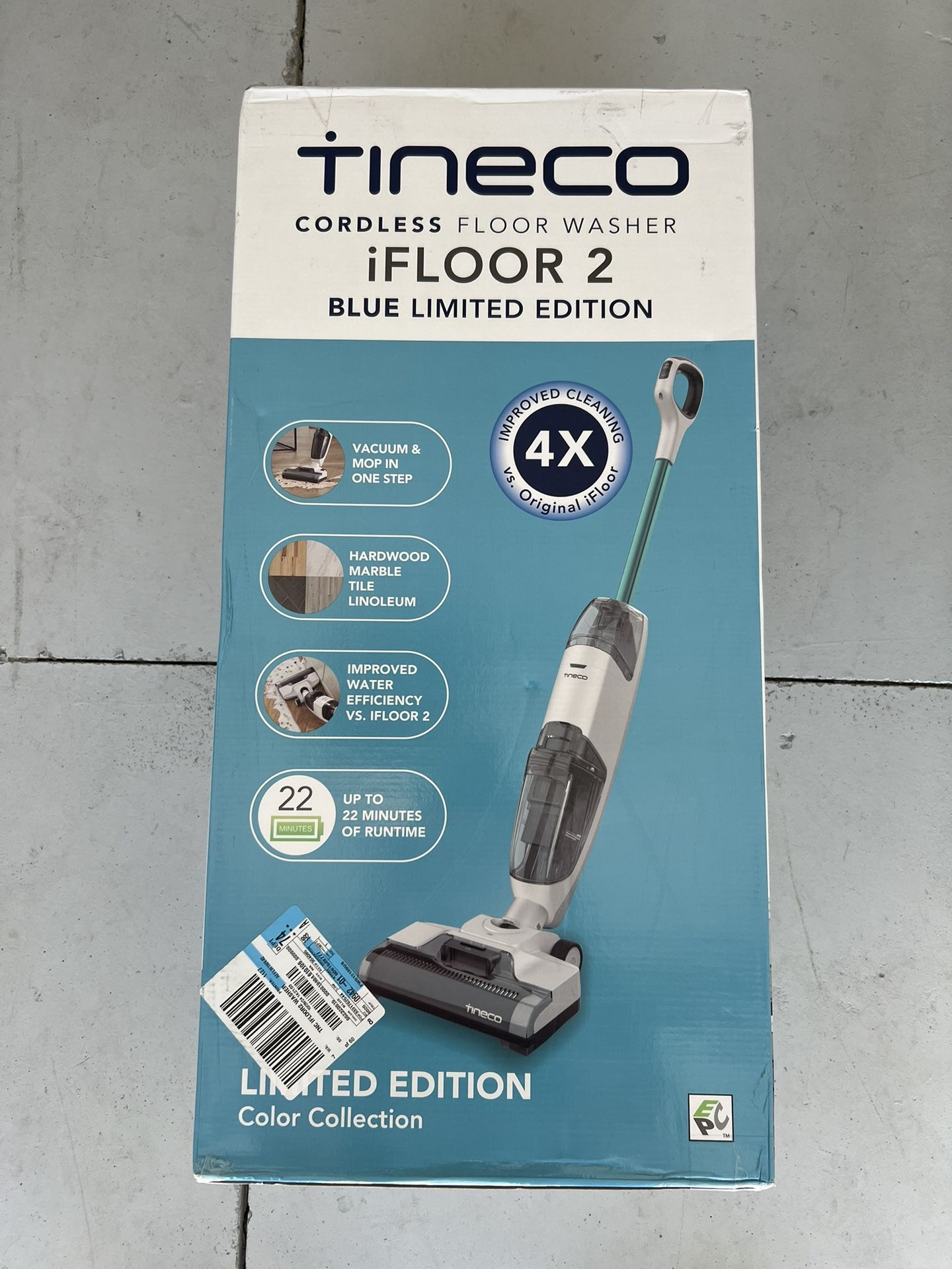 TINECO iFLOOR 2, Cordless, Wet/Dry Vacuum Cleaner, Blue