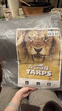 10x12,Tarp with Reinforced Edges for Roof, Camping, Patio, Pool Cover, Boat ,Heavy Duty Tarp 12 MIL Multi Purpose Protective Cover - Durable, Waterpro