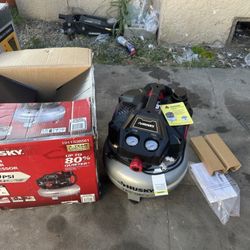 Husky 6 Gal. 150 PSI Portable Electric Oil-Free Quiet Jobsite Pancake Air Compressor with Aluminum T
