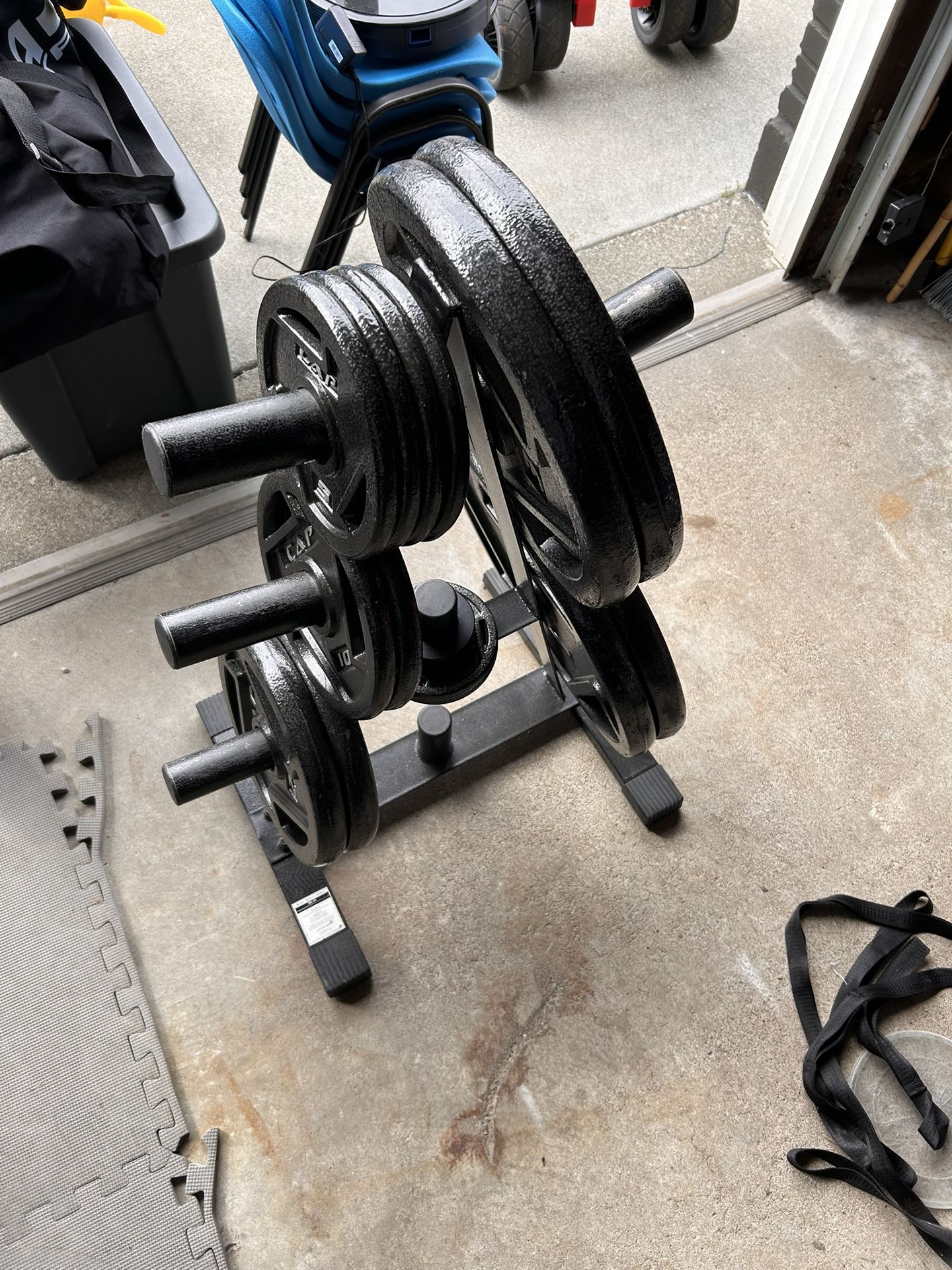 Cap Steel Plates + Tree + Olympic Barbell