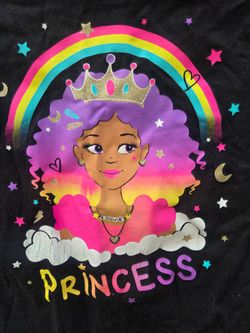 Childrens place Girls Black Princess Graphic T-Shirt