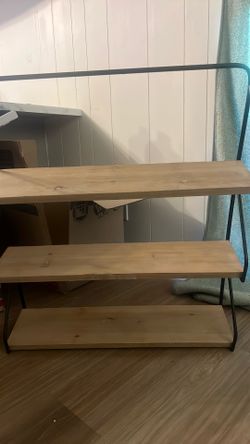 Wall Metal And Wood Shelf 