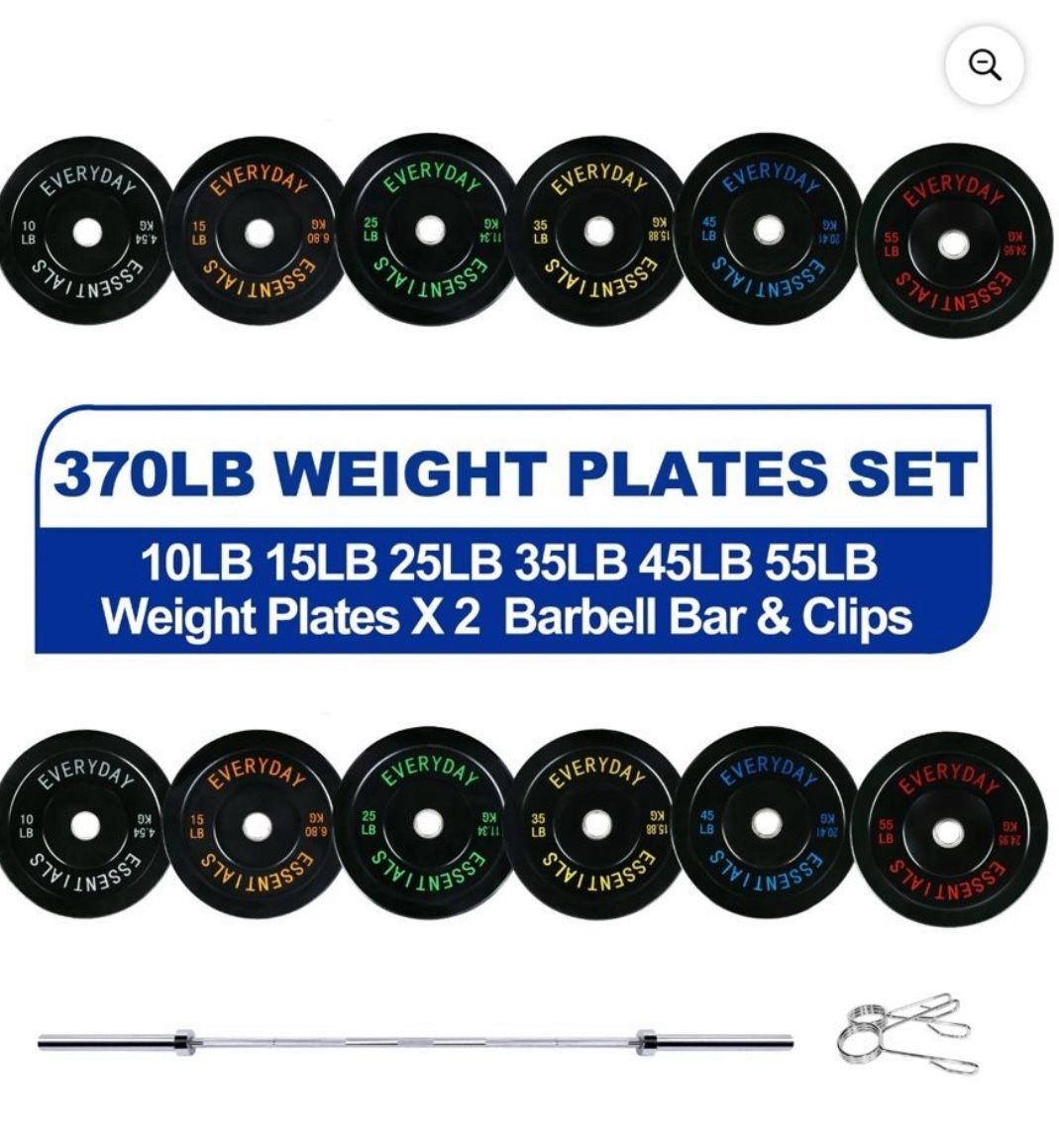 Weights Gym 370 Plates With Barbell 