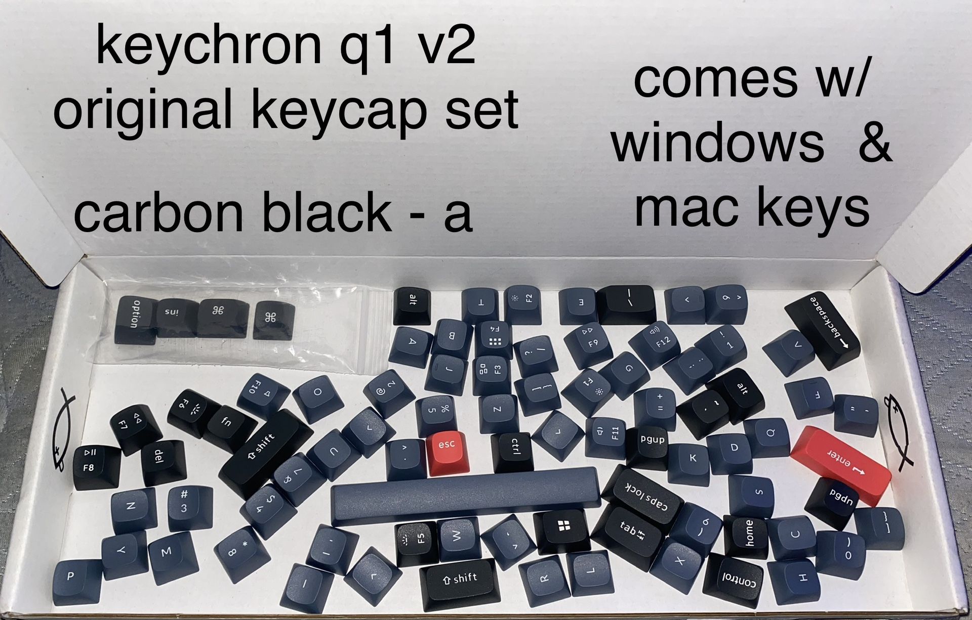 75% Keycap Set - Carbon Black A - ANSI Layout