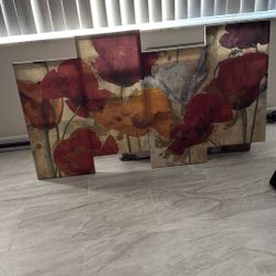 Large Multi-Panel Floral Wall Art – Modern Decorative Canvas