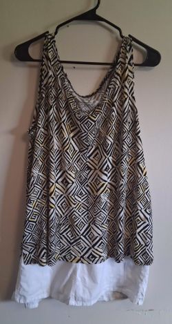 Geometric Print Sleeveless Tank Top