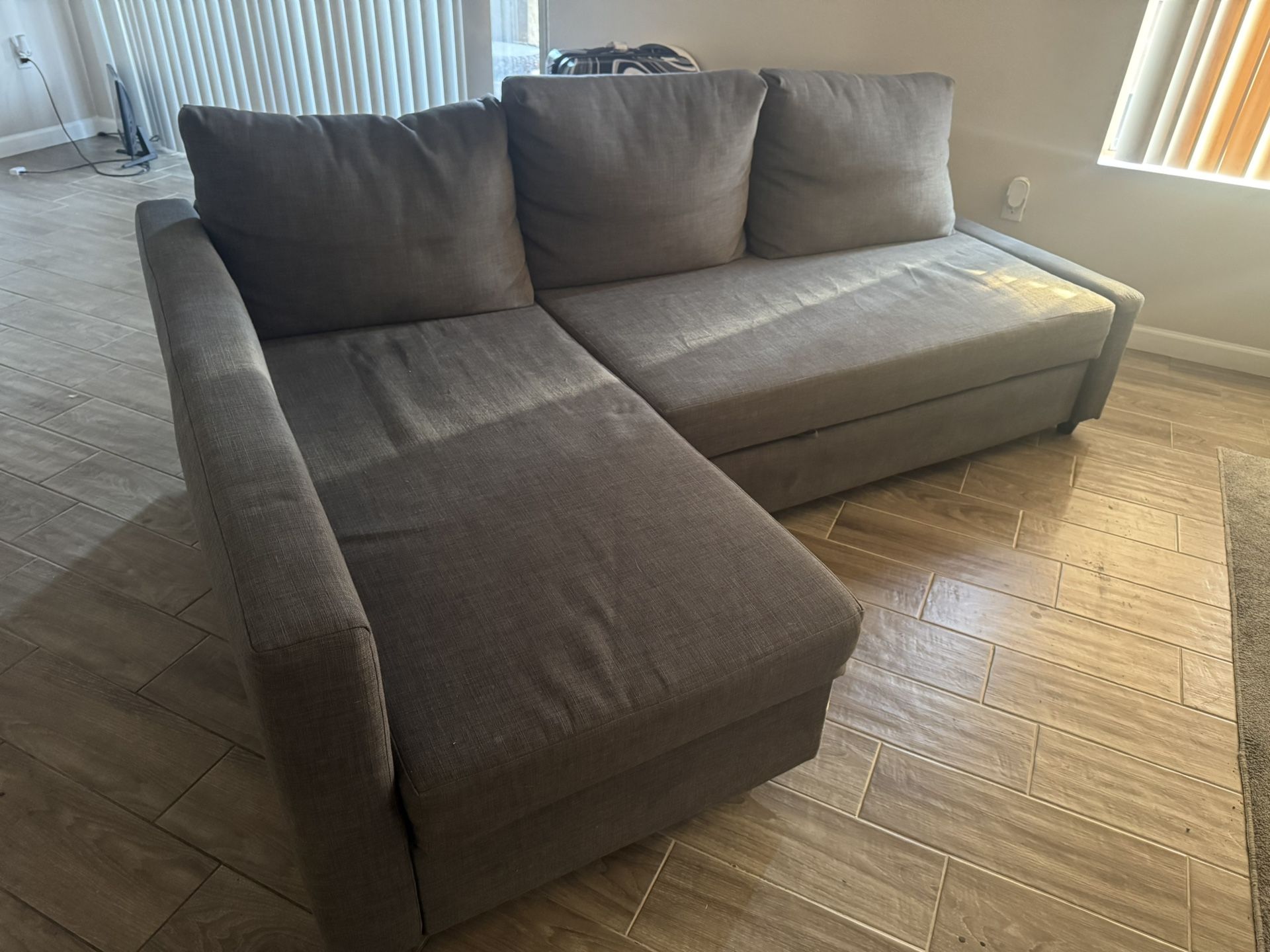 FOR SALE: Gray Sleeper Sectional Couch – PICKUP ONLY