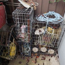Crab pots 7 pots with rope for each one 