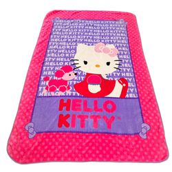 Sanrio Hello Kitty Poodle Monogram Fleece Blanket