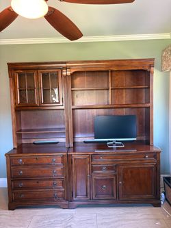 Home Office Desk, File Cabinets, Hutches – 5 Piece Set