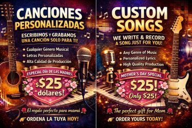 Custom songs for any occasion 20 dollars