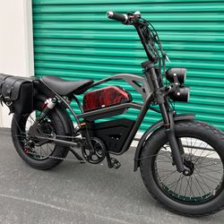 1500 Watt Electric Indy’N style Chopper Ebike, 33mph, Saddlebags, Metal Basket🔐FREE HEAVY DUTY 4ft Chain Lock W/Purchase