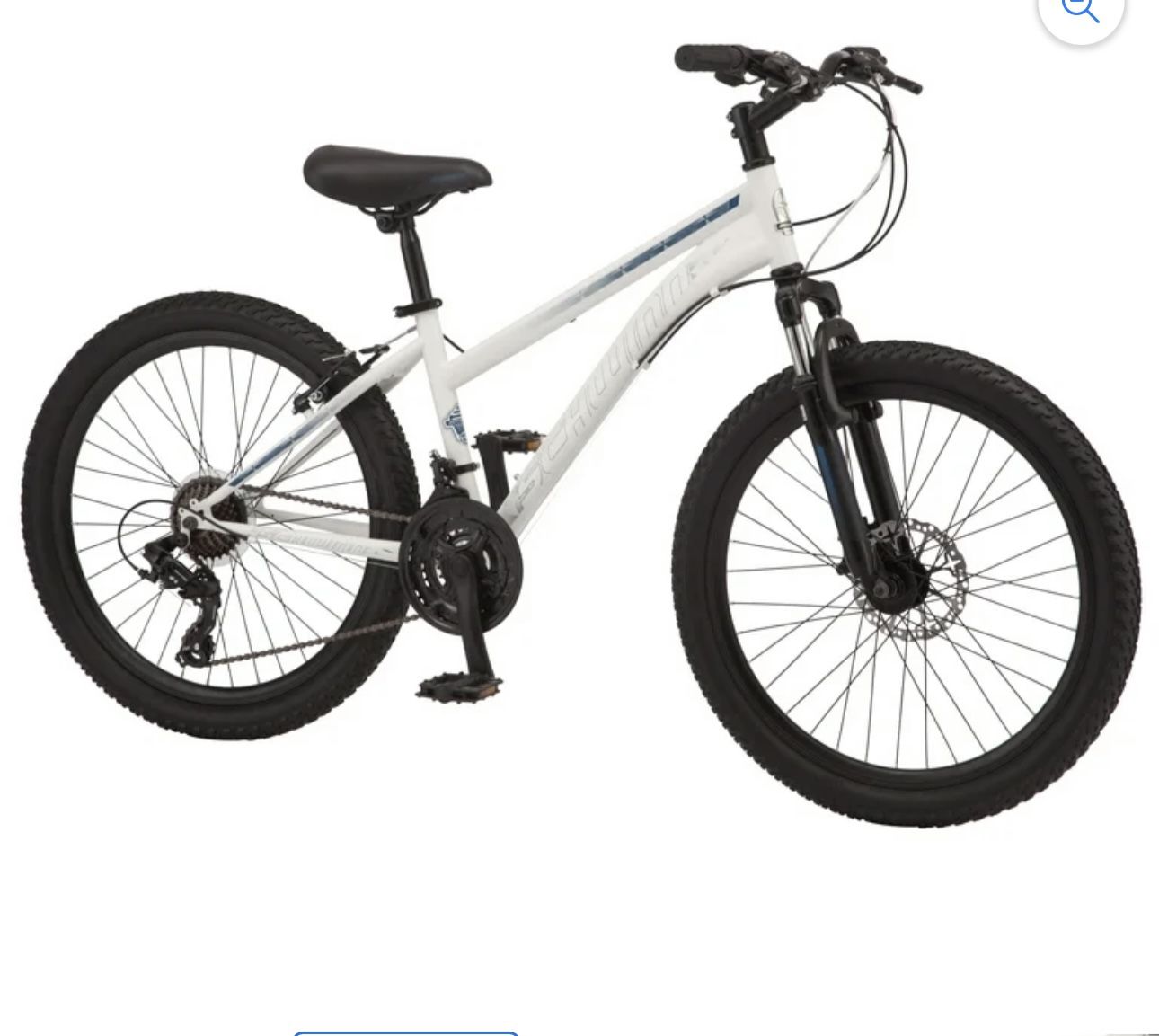 Schwinn Sidewinder mountain bike, 24-inch wheel, 21 speeds, girls, white