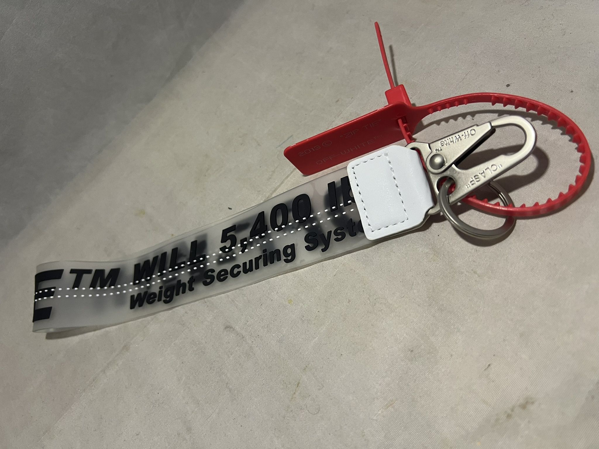 Off - White Lanyard Strap Weight Securing System TM Will 5400 lbs ZIP Tied