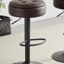 NEW Counter Bar Stool Brown Leather