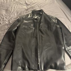 RARE! Vintage! BRONCO - MADE IN JAPAN! Faux Leather Spandex Vinyl Racing Jacket. Mens size: L. Black. 