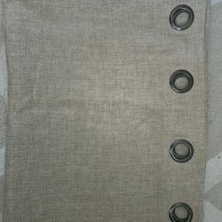 4 - BEIGE WOVEN LINEN CURTAINS