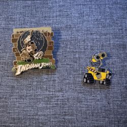 Disney Pins Mickey Mouse Indiana Jones and Wall-e